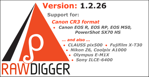 RawDigger 1.2.26. CR3 Support