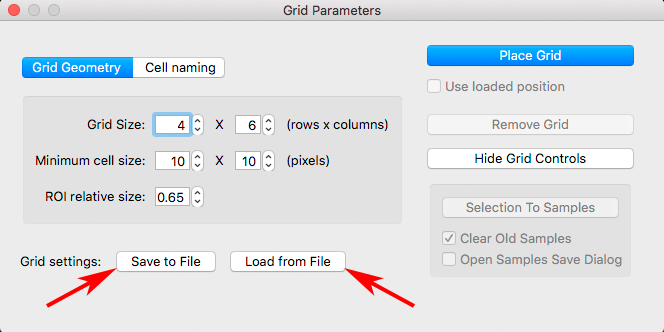RawDigger 1.4. Save Grid to File / Load Grid from file