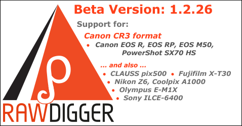RawDigger 1.2.26 Beta with CR3 Support