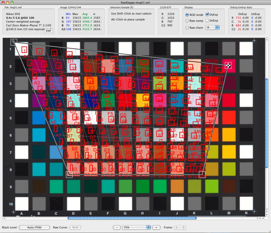 RawDigger Adjust Grid